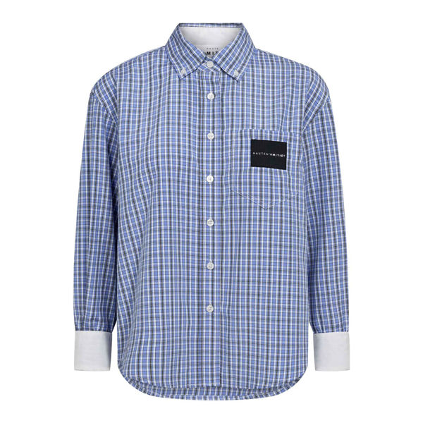 HL-Contrast Color Check Shirt BLUE