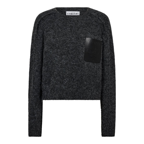 HL-Darcia Crop Pocket Knit ANTRACIT