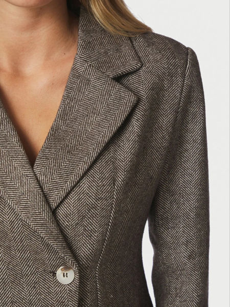 NN VALIA HERRINGBONE BLAZER BROWN