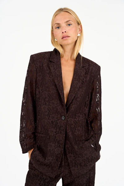 IVY-Lara Lace Blazer BROWN